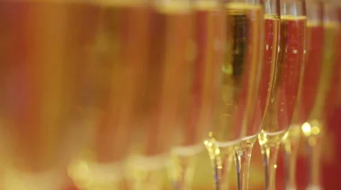 Glasses of champagne Stock Footage 45754401