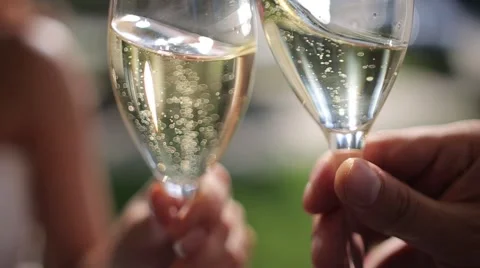 Glasses of champagne Stock Footage 55278395