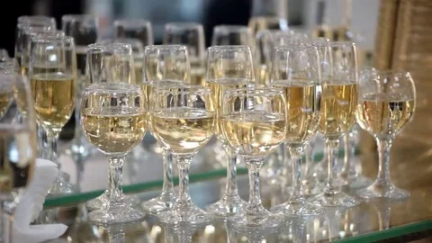 Glasses of Champagne Stock Footage 69282693