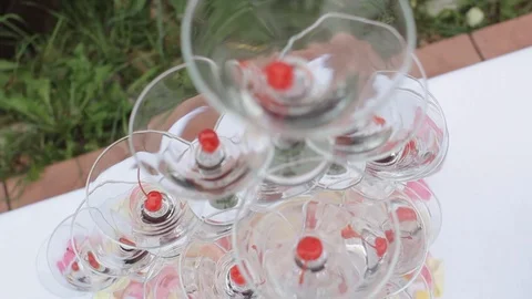 Glasses with champagne Stock Footage 87585943