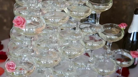 Glasses of champagne Stock Footage 221501150