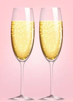 Glasses of champagne Stock Illustration