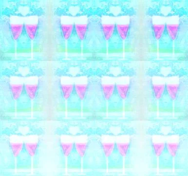 Glasses of champagne pattern 스톡 일러스트