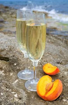 Glasses with champagne Stock Photos