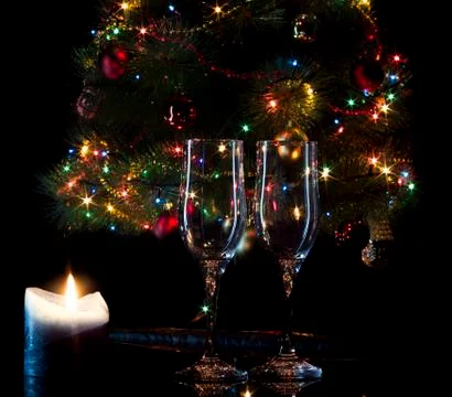Glasses with champagne Stock Photos