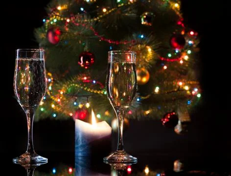 Glasses with champagne Stock Photos