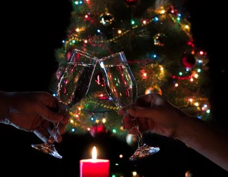 Glasses with champagne Stock Photos