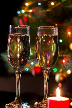 Glasses with champagne Stock Photos