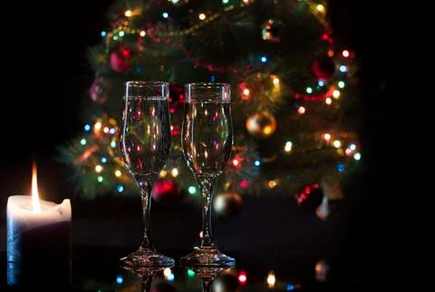 Glasses with champagne Stock Photos
