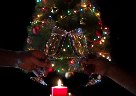 Glasses with champagne Stock Photos
