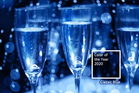 Glasses of champagne on a table. Stock Photos