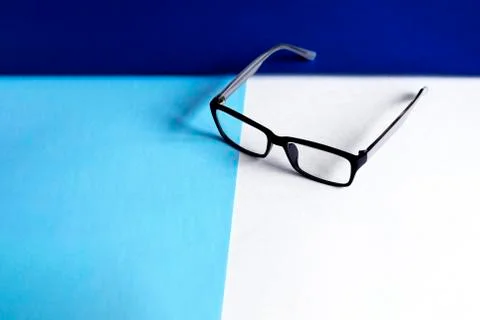Glasses in a classic black frame Stock Photos