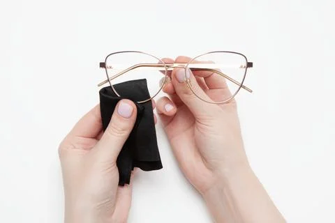 Glasses cleaning. Foto stock