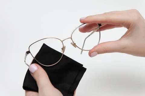 Glasses cleaning. Stock Photos