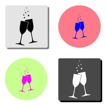Glasses clink. flat vector icon Stock Illustration
