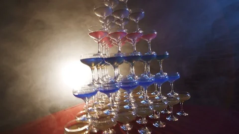 Glasses with colored liquid Stock Footage 128197250