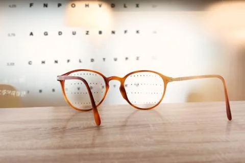 Glasses that correct eyesight from blurred to sharp. Stock Photos