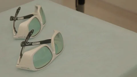 Glasses for cosmetology procedures Stock Footage 82209077