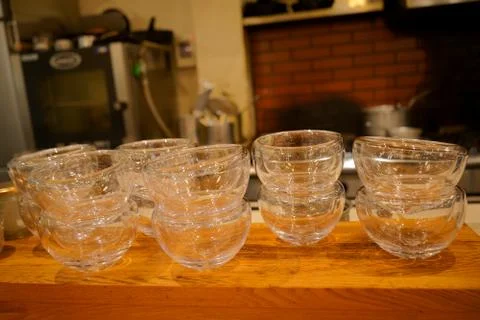 Glasses on the counter Stock Photos