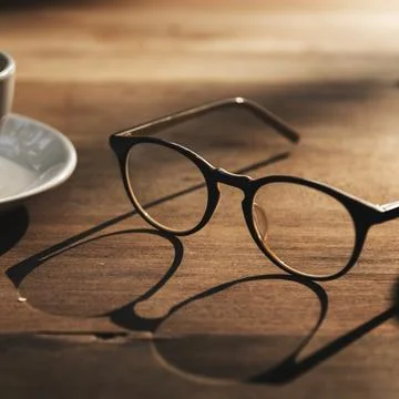 Glasses Cup Coffee Break Concept Stock Photos