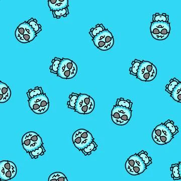 Glasses cute monster vector seamless pattern Stock Illustration
