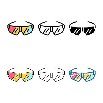 Glasses cyclist accessory color range icon vector Stock Illustration
