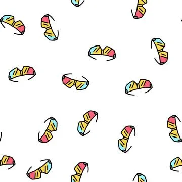 Glasses cyclist accessory vector seamless pattern Stock Illustration