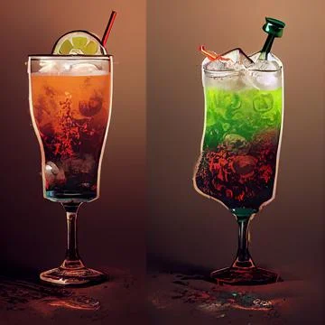 Glasses with a devil's drink. Stock-Illustration