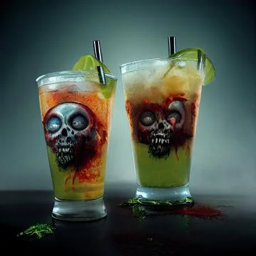 Glasses with a devil's drink. Stock Illustration