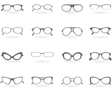 Glasses in different styles Stock Illustration