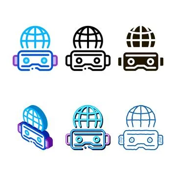 Glasses diversity for extra reality icon vector outline Stock Illustration