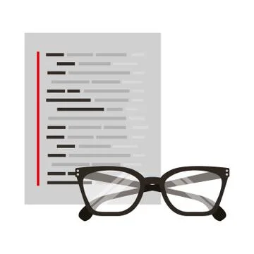 Glasses document coding web development Stockillustratie
