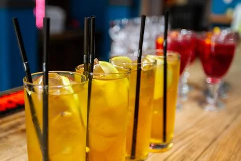 Glasses with a drink Stock Photos