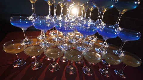 Glasses with drinks Stock Footage 128197227