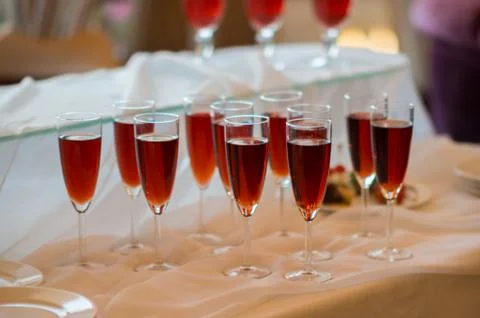 Glasses with drinks on the table Stock Photos