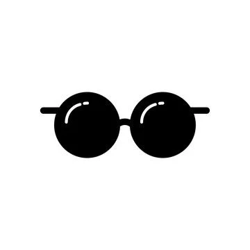 Glasses Fill Icon Symbol Vector. Black Glyph Glasses Icon Stock Illustration