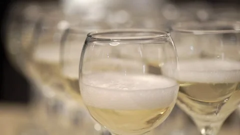 Glasses filled with champagne Video stock 70754801