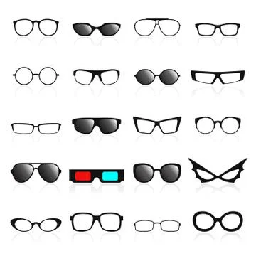 Glasses frame icons. Vector illustration Stock Illustration