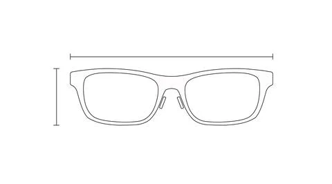 Glasses frame with measures on a white background Illustrazione stock