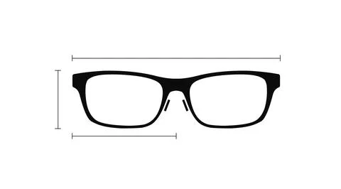 Glasses frame with measures on a white background Stock Illustration