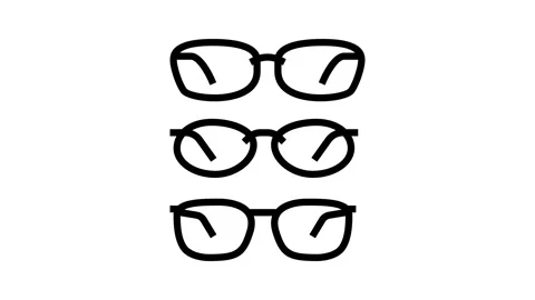 Glasses frames optometry vision eye line icon animation Stock Footage 326123753