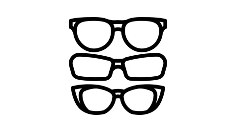 Glasses frames optometry vision eye line icon animation 스톡 동영상 326748602