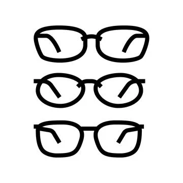 Glasses frames optometry vision eye line icon vector illustration Stock Illustration