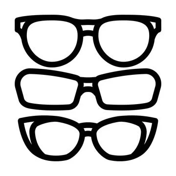 Glasses frames optometry vision eye line icon vector illustration Stock Illustration