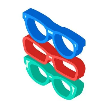 Glasses frames optometry vision eye isometric icon vector illustration Illustrazione stock