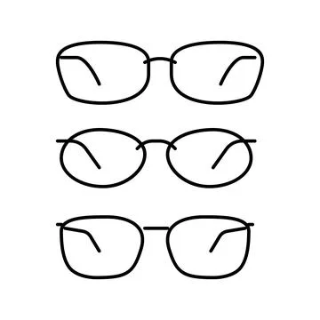 Glasses frames optometry vision eye line icon vector illustration Illustrazione stock