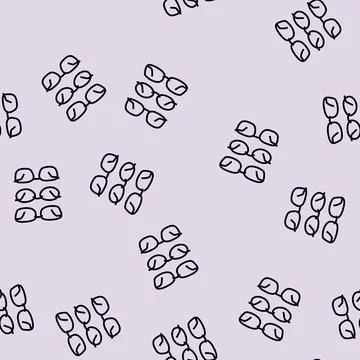 Glasses frames optometry vision eye line seamless pattern Stock Illustration