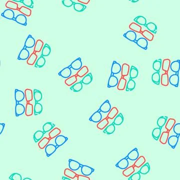 Glasses frames optometry vision eye vector seamless pattern Stock Illustration
