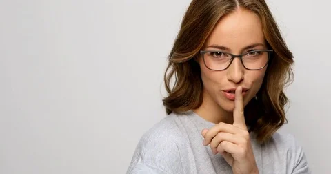 Glasses girl secrets Video stock 80499924