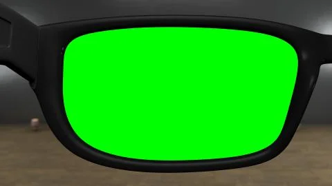 Glasses with Greenscreen Stock Illustration